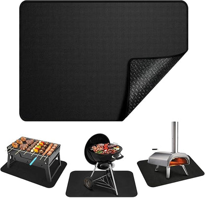 Heat Resistant Mats for Countertop 24x31 Inches, 2mm Thick Non-Slip Fireproof Grill Mats for Outdoor Grill, Portable Charcoal Grill, Pizza Oven Compatible with Blackstone, Ninja–Waterproof/Oil-Proof