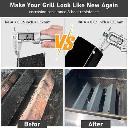 7637 7635 Grill Parts for Weber Spirit E210, E220, S210, S215, Spirit 200 & GS4 Spirit II E210 for Weber Spirit II E220 Series with Front-Mounted Control, 15.3" Flavorizer Bars & 17.5" Grates