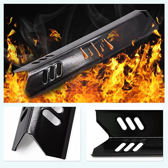 Criditpid Grill Heat Plates Shield for Dyna-glo DGF510SBP, DGF510SSP, Backyard Grill BY13-101-001-13, BY14-101-001-02, BY15-101-001-02, 15 Inch Flame Tamer Burner Cover for Dyna Glo Replacement Parts.