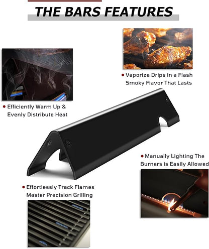 66033 66797 Flavorizer Bars 17” Replacement Weber GS4 Genesis II 400 Series, E-410 E-435 S-410 S-435 SE-410 Grill Parts, Genesis GS4 II LX E/S-440 Parts, Porcelain-enameled Flavor Bars, 7 Pack