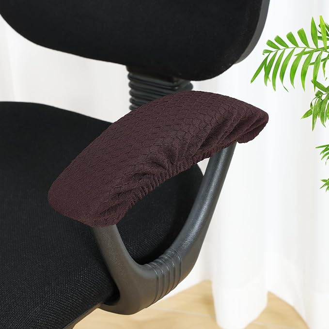 Smiry Office Computer Chair Armrest Covers, 2PCs Anti-dust Arm Rest Pad | Removable Washable Desk Chair Arm Pad Covers, Chocolate