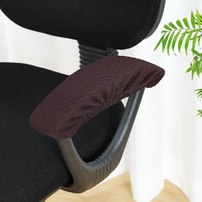 Smiry Office Computer Chair Armrest Covers, 2PCs Anti-dust Arm Rest Pad | Removable Washable Desk Chair Arm Pad Covers, Chocolate