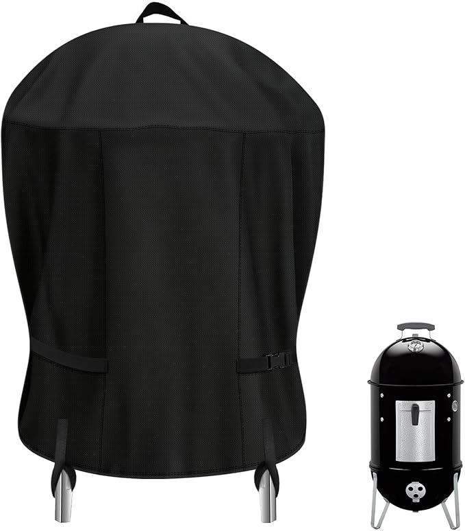 Smoker Grill Cover for Weber Smokey 14 inch,Waterproof Heavy Duty Charcoal Smoker Cover,Round Grill Cover for Most Charcoal Grill