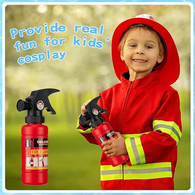 Leitee 24 Pcs Fire Extinguisher Squirter Toys Realistic Firefighter Water Squirt Toy Fun Fireman Squirter for Boy Girl Swimming Pool Beach Party Outdoor Water Fighting Play Cosplay (7X 1.9 Inch)