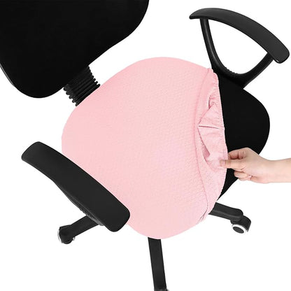 Smiry Office Computer Chair Seat Covers for Desk, Anti-dust Protector | Stretch Jacquard Removable Washable Desk Chair Seat Cushion Protectors, Blush Pink