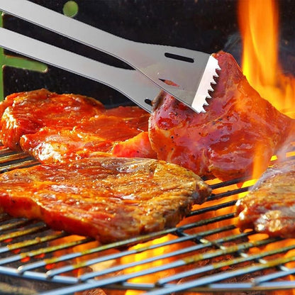 20 Pcs Stainless Steel BBQ Grill Tools Set, Heavy Duty Outdoor Barbecue Utensils Kit with Spatula, Tongs, Fork, Skewers, Meat Thermometer & Storage Bag for Camping, Backyard, Picnic