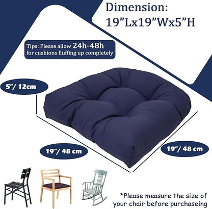 MTMR Outdoor Chair Cushions Set of 2, Patio Furniture Seat Pads, Waterproof | 2Pcs , waterproof cover, PP cotton, u-shaped, no-fading, thick patio seat pads for outdoor wicker furniture in yard, 19x19x4