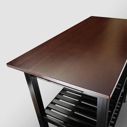 Kitchen Island with Solid Wood Top