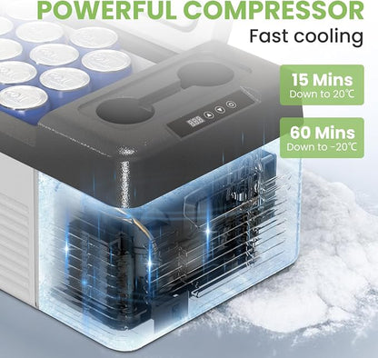 Alpicool Car Refrigerator 12 Volt Portable Car Fridge 16 Quart（15 L Electric Cooler with AC/DC，Car Refrigerator Freezer for Truck Van RV Camper SUV, Camping Boat Travel，-4~68°F