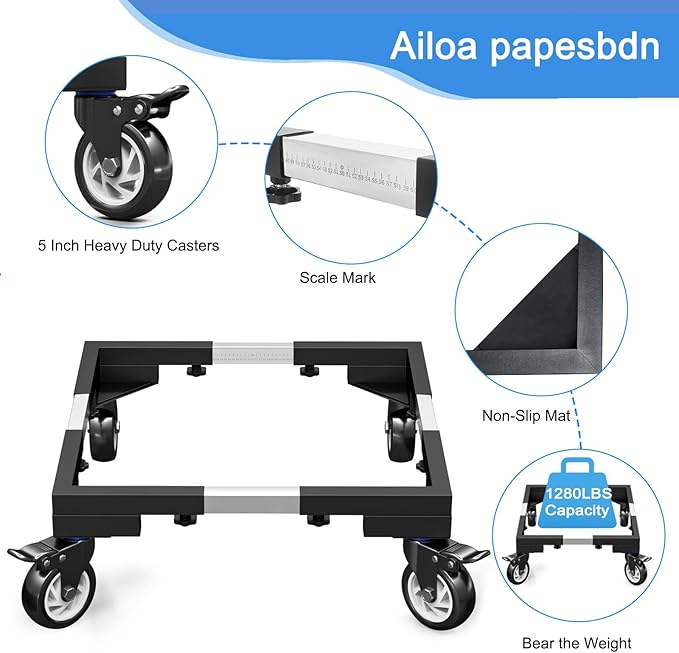 Heavy Duty All Steel Smoker Stand with 5 Inch Casters Wheels, for Vertical Electric Smoker&Digital Electric Smoker Universal Mobile Base