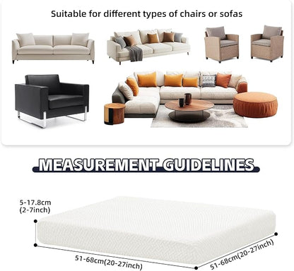 8Pcs Patio Cushion Covers, Outdoor Stretch Cushion Covers, Washable | Stretch Fit, Replacement, Washable and Reusable Furniture Protectors, Fits most patio furniture cushion covers, Cover Only