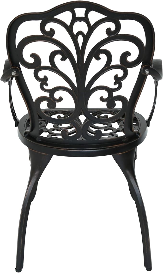 Christopher Knight Home Buddy Outdoor Cast Aluminum Dining Chair (Set of 2), Shiny Copper
