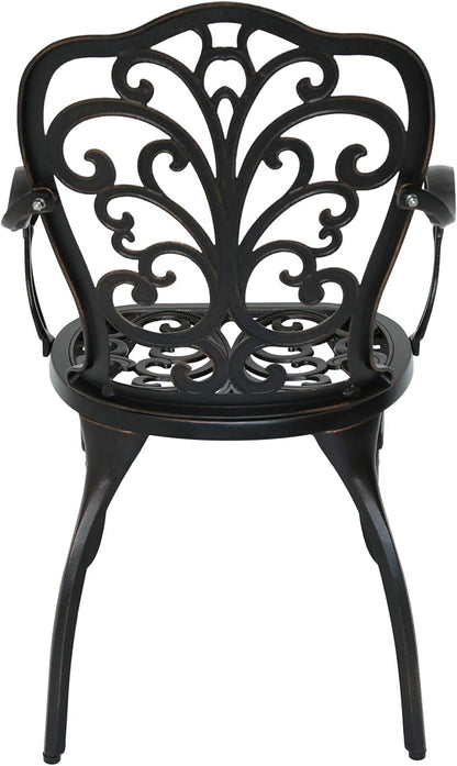Christopher Knight Home Buddy Outdoor Cast Aluminum Dining Chair (Set of 2), Shiny Copper