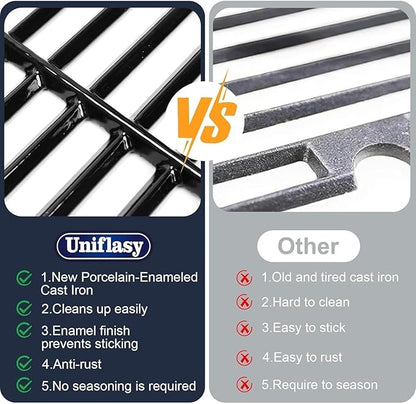 Uniflasy Spirit E210 Grill Parts for Weber, 7635 Flavorizer Bars, 69787 Burner Tubes & 7637 Grill Grates, Fits Weber Spirit 200 & GS4 Spirit II 200 Series Front Control, E/S-210 E/S-220