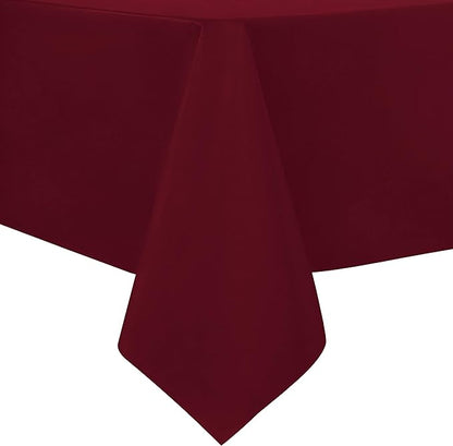 sancua Waterproof Vinyl Tablecloth Table Cloth 60x84 Inch, Burgundy | 100% Oil Spill Proof, PVC Material, Wipe Clean Table Cover for Dining Tables, Buffet Parties and Camping