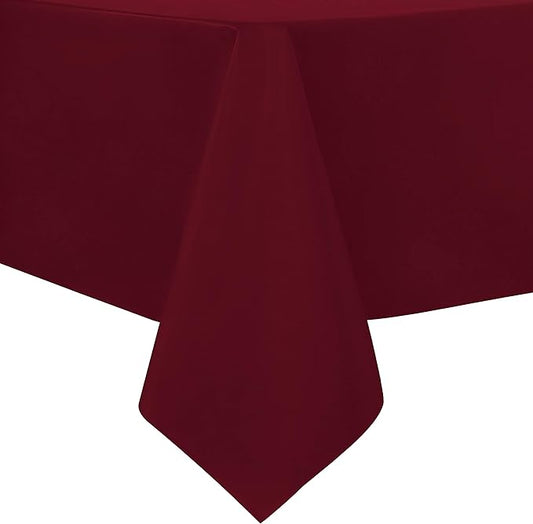 sancua Waterproof Vinyl Tablecloth Table Cloth 60x84 Inch, Burgundy | 100% Oil Spill Proof, PVC Material, Wipe Clean Table Cover for Dining Tables, Buffet Parties and Camping