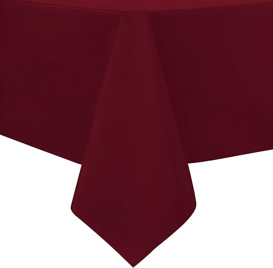 sancua Waterproof Vinyl Tablecloth Table Cloth 54x78 Inch, Burgundy | 100% Oil Spill Proof, PVC Material, Wipe Clean Rectangle Table Cover for Dining Tables, Buffet Parties and Camping