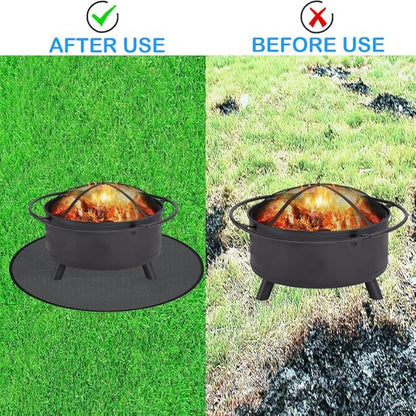 36" Round Fire Pit Mat, Under Grill Mat & Fireproof Mat Fire Pit Pad, Heat-Resistant Fireproof Mat for Outdoor Smoking and Camping, Protect The Deck, Patio, Lawn from Exploding Embers