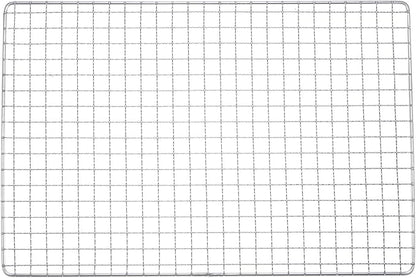 HARFINGTON Square BBQ Grill Net 13.8"x9.4" Stainless Steel Cross Wire Barbecue Mesh Mat for Baking Smoking Charcoal Grilling Roasting