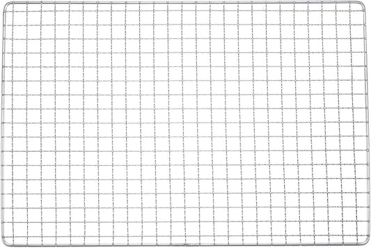 HARFINGTON Square BBQ Grill Net 13.8"x9.4" Stainless Steel Cross Wire Barbecue Mesh Mat for Baking Smoking Charcoal Grilling Roasting