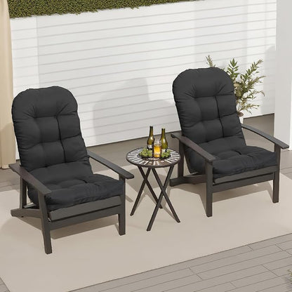Adirondack Chair Seat Cushion for Outdoor Patio Wicker Porch Furniture | Waterproof cover with straps, PP cotton, high back thick seat pad for adirondack rocking chair lawn indoor outdoor 44x19x4