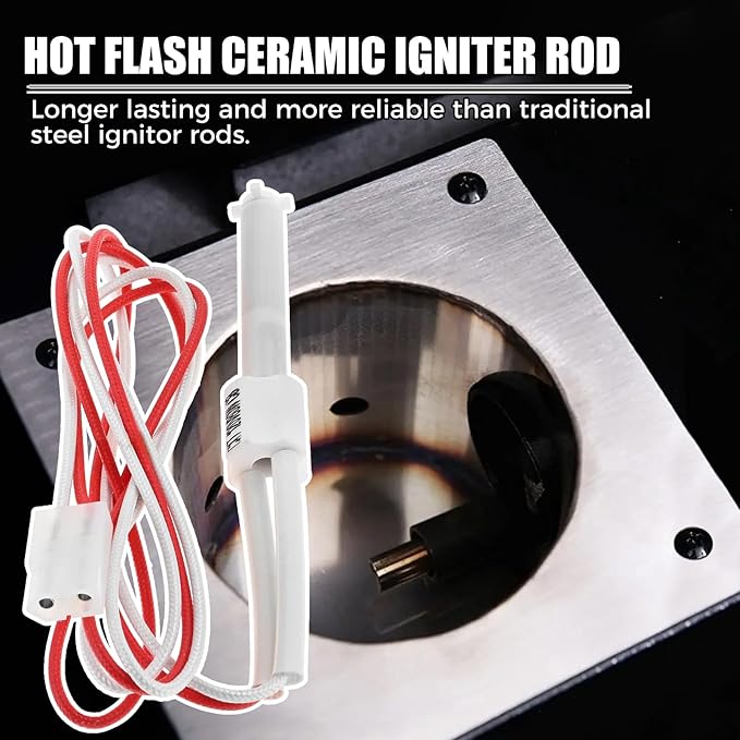 Hot Flash Ceramic Igniter Rod Compatible with Rec Tec Wood Pellet Grills, Recteq RT-B380, RT-590, RT-700, RT-1250 Grill Ignitor Replacement Part - Wire Length 830mm/32.68inch