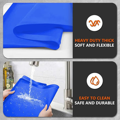 22" Silicone Griddle Mat for Blackstone 22 Inch Grill, Heavy Duty Food Grade Silicone Griddle Cover, Protect Your Grill from Dirt & Rust All Year Round (Blue)