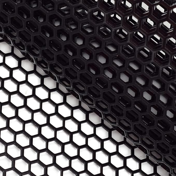 AggAuto Universal 40"x13" Car Grill Mesh Honeycomb 6mm Spacing 1mm Black | Aluminum Alloy Automotive Grille Insert Bumper, One of the Most Multifunctional Shape Grids 100x33cm