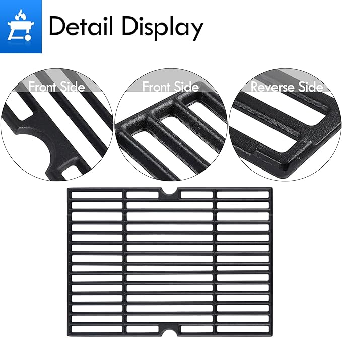 720-0896B Grill Grates for Nexgrill Replacement Parts 6 Burner 720-0896 720-0896X 730-0898 720-0896E 730-0896B 730-0896 730-0896E Deluxe Cast Iron Grids 17 Inch Cooking Grates BBQ Parts