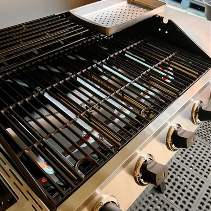 Grill Burner and Heat Plate for Charbroil Performance 5-Burner 463448021 | Grill Parts for Charbroil Grill Replacement Parts 463448021 463449021 463450022 463451022 463455021, Stainless Steel