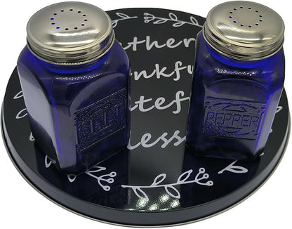 Ritadeshop Burner Covers for Electric Stove (Black Thankful Gather Grateful Blessed, Round D8/10‘’)