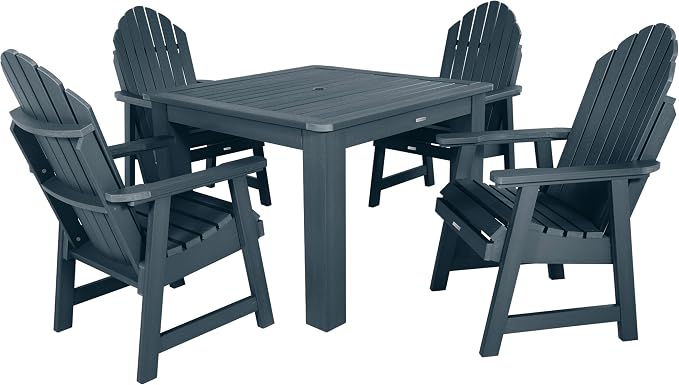 Highwood AD-DNA44-FBE Hamilton 5-Piece Square Dining Set, 42” x 42”, Federal Blue
