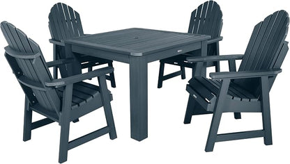 Highwood AD-DNA44-FBE Hamilton 5-Piece Square Dining Set, 42” x 42”, Federal Blue