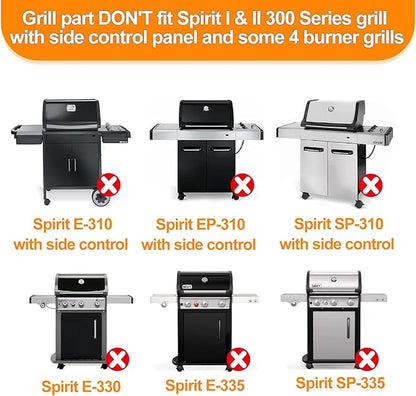 SafBbcue Grill Parts Kits for Weber Spirit II 300 Series GS4 Gas Grills 7636 Flavorizer Bars 69787 Burner Tube 67060 Heat Plate for Weber Spirit 2 300 Grill Replacement Parts E/S-330/310/320