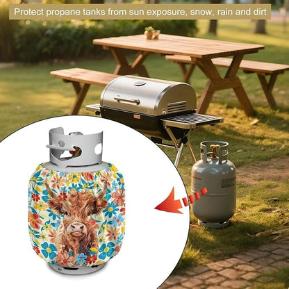 Propane Tank Covers 20lb Sun Moon Outdoor 600D Heavy Duty Waterproof Covers Fits Standard 20 lb Cylinder, 13.7'' x 16.5'' for Rv Trailer