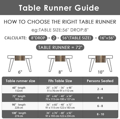 Emvency Farmhouse Table Runner, Abstract Grey and Dark Brown Art Painting for Kitchen Coffee Table Family Dinners Holiday Parties Wedding Events Decor(13x72 inch)