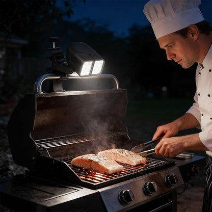 Clip Mounted LED Light for Barbecue 360 Degree Rotatable and High Brightness for Nighttimes Outdoor Cooking Night Grilling Light