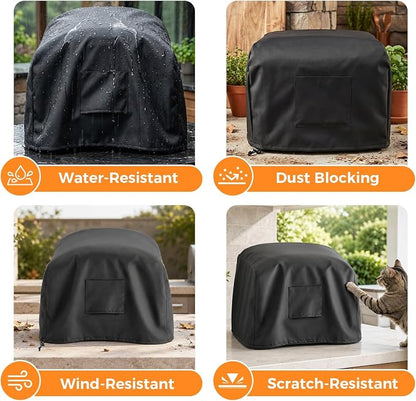 Cover for Ninja Pizza Oven MO201 MO200 Series, Waterproof Pizza Oven Cover | Heavy Duty & Weatherproof Dustproof with Storage Pocket for Outdoor Pizza Oven, Adjustable Drawstrings and Elastic Bands