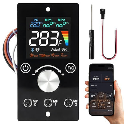 WiFi PID Upgraded Digital Thermostat Controller Board Replacement with APP Smart Control Bluetooth Function Compatiable for Pit Boss Pellet Grills