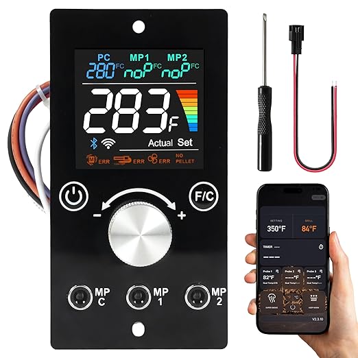 WiFi PID Upgraded Digital Thermostat Controller Board Replacement with APP Smart Control Bluetooth Function Compatiable for Pit Boss Pellet Grills
