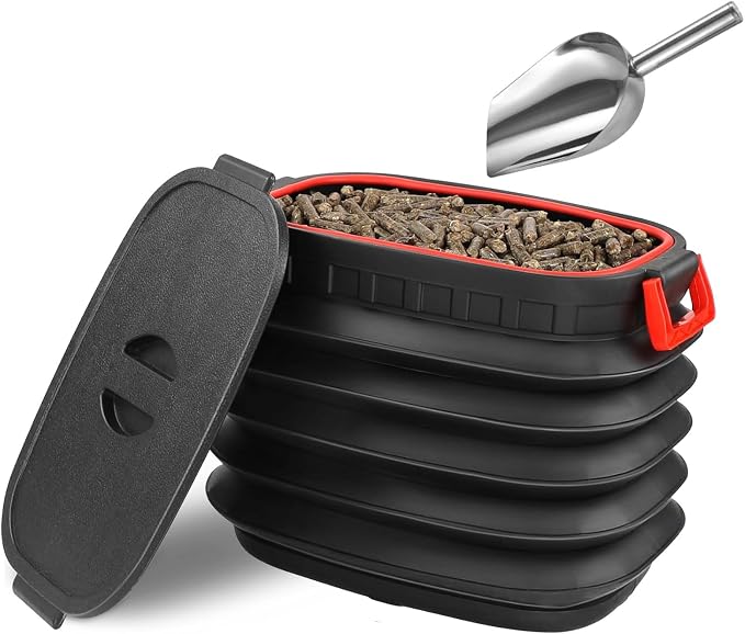 Wood Pellet Storage Containers - Pellet Bin Pellet Bucket With Spoon Set,Smoker Pellet Storage ,Pellet Containers for Grill Pellet