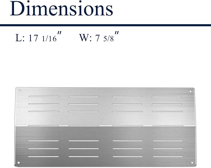 BBQ Gas Grill Replacement Parts, Stainless Steel Grill Heat Plates Burner Cover Heat Shield Repair Kit for Charbroil 4632210, Grand Hall Y0202XCLP17, Bakers & Chefs, 17 1/16” x 7 5/8", 3-Pack