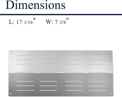BBQ Gas Grill Replacement Parts, Stainless Steel Grill Heat Plates Burner Cover Heat Shield Repair Kit for Charbroil 4632210, Grand Hall Y0202XCLP17, Bakers & Chefs, 17 1/16” x 7 5/8", 3-Pack