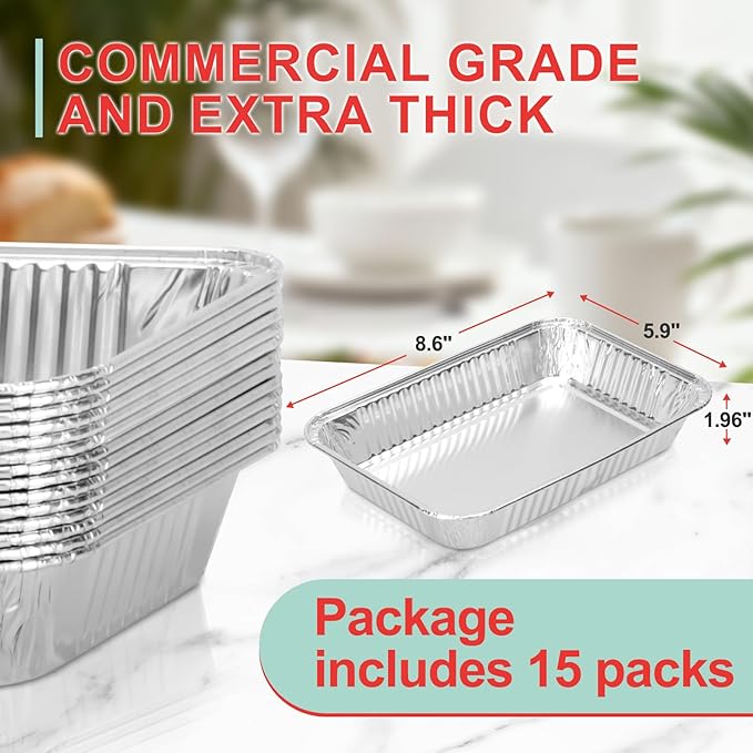 15-Packs Grease Tray Liners for Ninja OG800 & OG900 Series Woodfire Outdoor Grill XL Pro Accessories Disposable Aluminum Smoker Drip Pan Liners for Ninja OG901 OG850 OG951 OG952 Drip Pan Liner