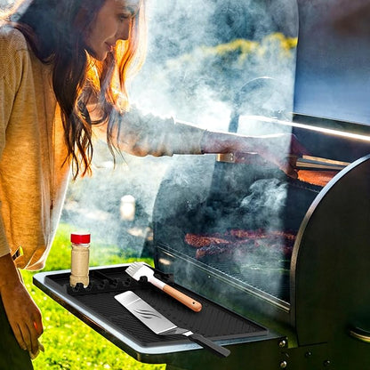 Vodolo Silicone Griddle Tools Mat for Blackstone, Large Grill BBQ Caddy Utensils Holder,Silicone Spatula Mat with Drip Pad for Kitchen,Cooking & Countertop,Griddle Accessories for Blackstone Black