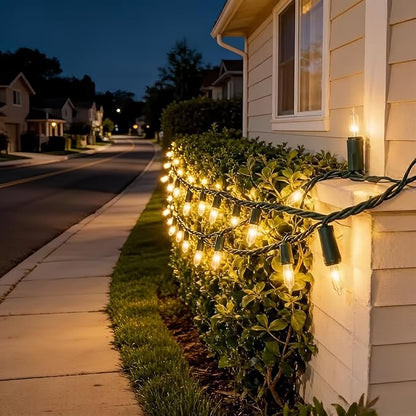 150 LED Warm White Christmas Lights, UL Certified 22# Green Wire 50 Ft, Commercial Grade Decorative Lighting String, for Indoor and Outdoor Use.