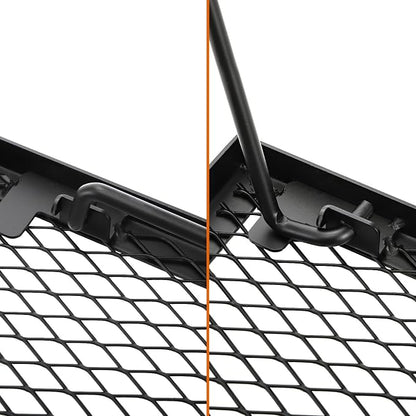 Elsjoy 17" Folding Campfire Grill Grate with Carrying Handle, Portable Camping Grill Over Fire Mesh Grate, Heavy Duty Steel Grate for Outdoor Cooking, Picnic, BBQ
