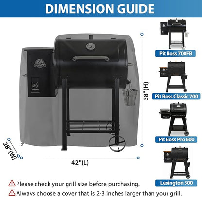 73700 Grill Cover for Pit Boss 700FB Lexington 500/540 Waterproof | BBQ Cover for Pit Boss Pro 600, Classic 700, Tailgater & Z Grill 550B Wood Pellet Grills, Heavy Duty 600D Waterproof Fabric