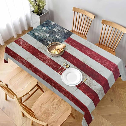 TKS MITLAN National Flag Tablecloth Decor Patriotic Vintage Classic Graffiti Table Cloth Dining Room Kitchen Table Cover 60" X 84" Oblong/Rectangle
