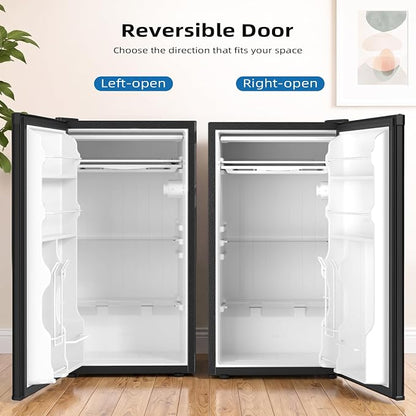 Antarctic Star 3.2 Cu.Ft. Compact Refrigerator,Single Door Mini Fridge with Adjustable Thermostat,Low noise for Apartment,Dorm,Office,BLACK